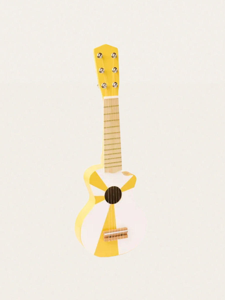 Drewniana gitara Yellow White