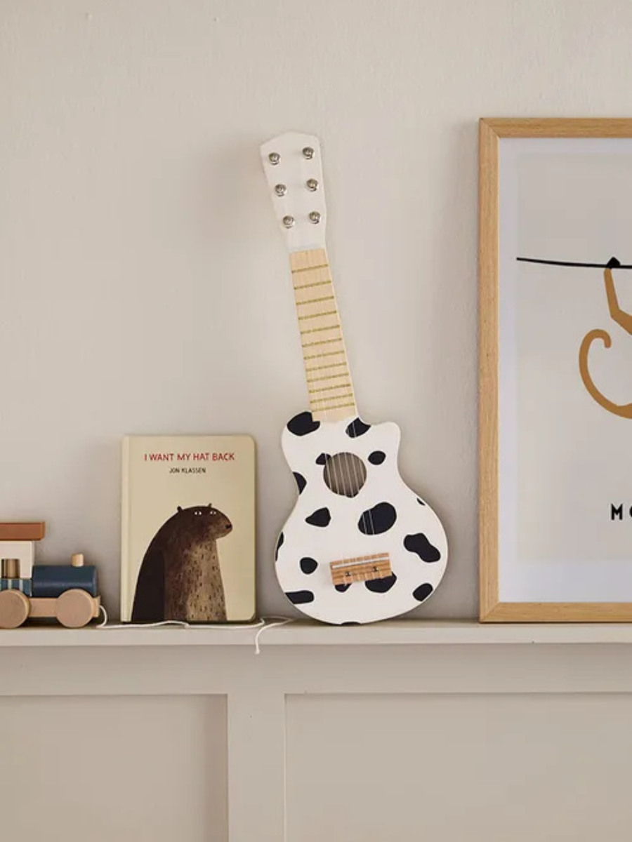 Drewniana gitara Black White