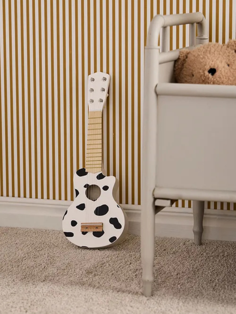 Drewniana gitara Black White