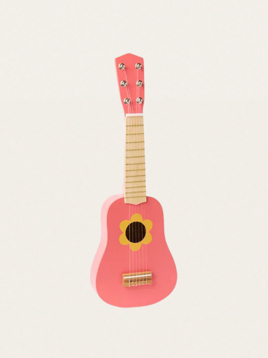 Drewniana gitara Flower Pink