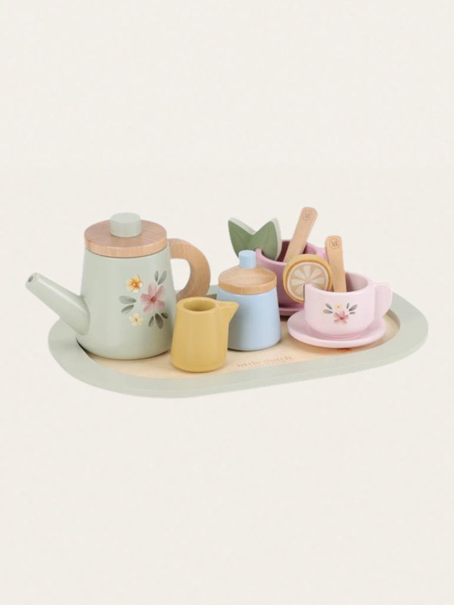 Drewniany zestaw do herbaty