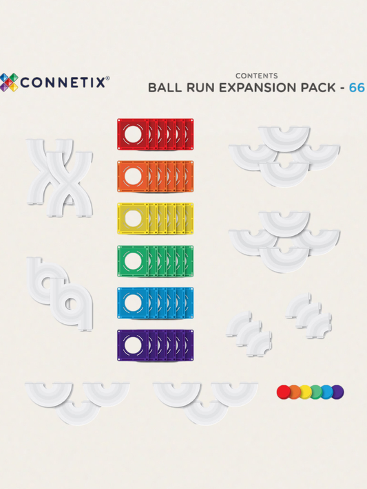 Klocki magnetyczne Rainbow Ball Run Expansion Pack 66 el.