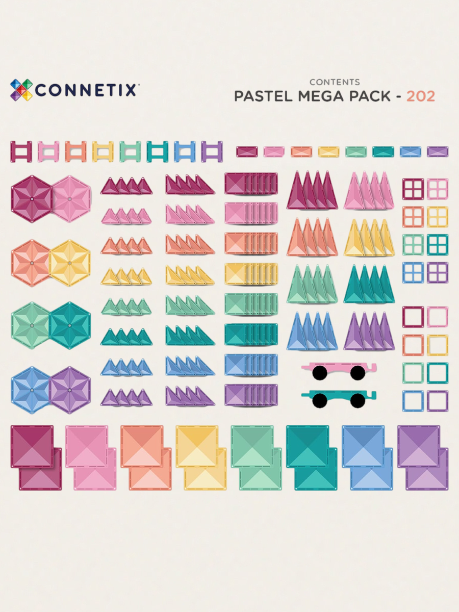 Klocki magnetyczne Pastel Mega Pack 202 el.