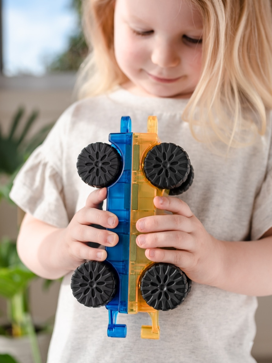 Pojazdy do klocków magnetycznych Rainbow Car Pack 2 el.