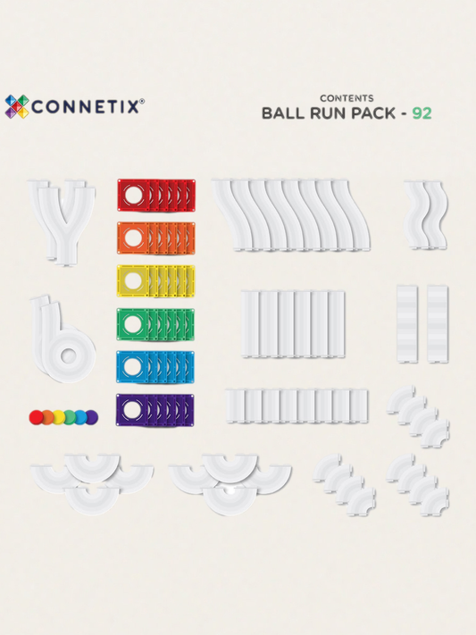 Klocki magnetyczne Rainbow Ball Run Pack 92 el.