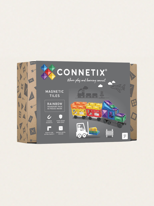 Klocki magnetyczne Rainbow Transport Pack 50 el.