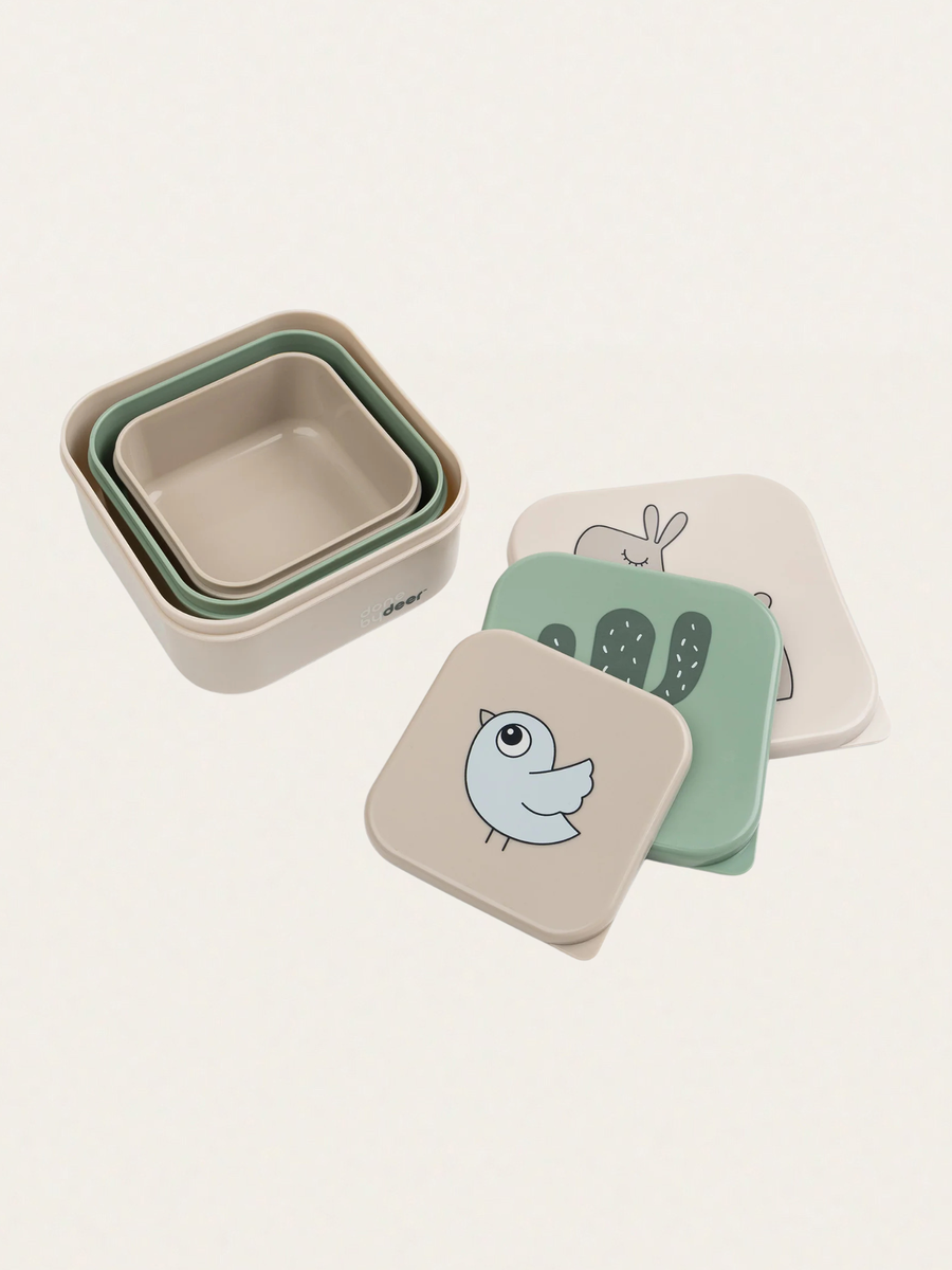 Set mit drei Sand-Snackbehältern