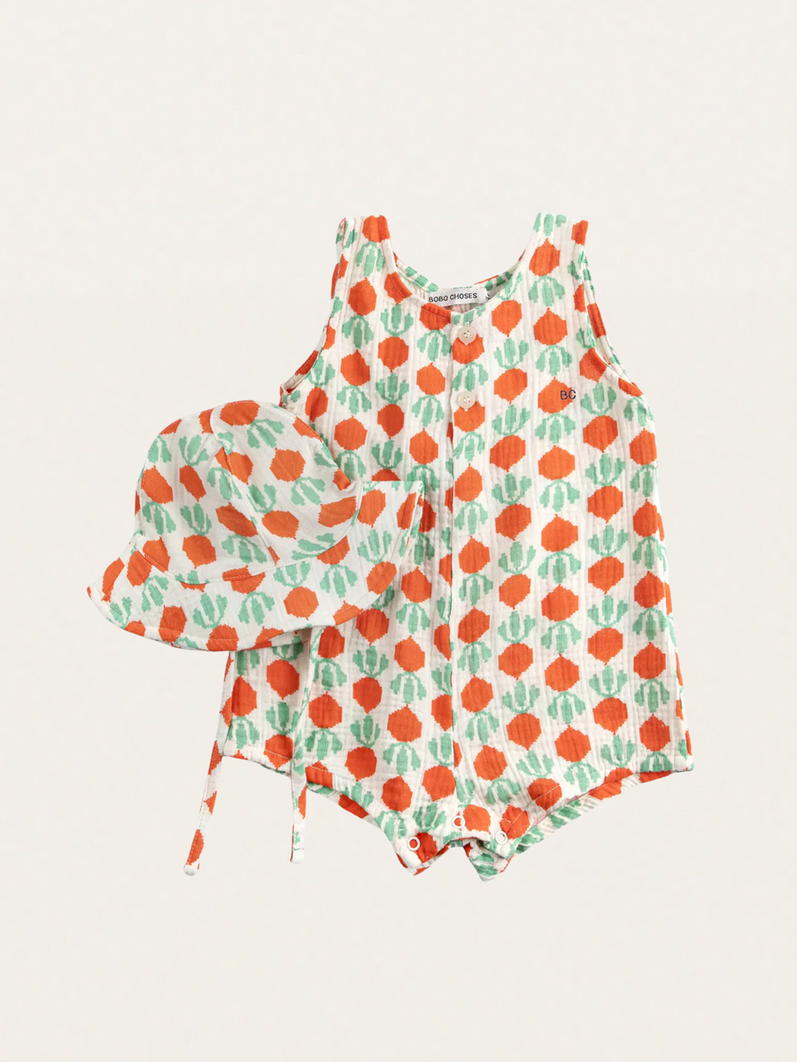 Zestaw na lato - romper + kapelusz Cool Radish all over