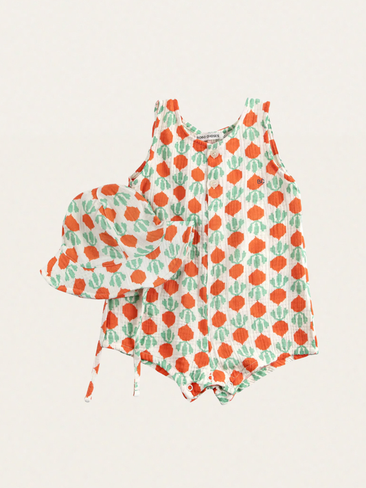Zestaw na lato - romper + kapelusz Cool Radish all over