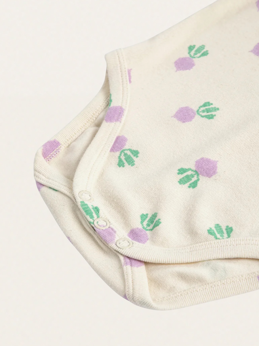 Bawełniane body z krótkim rękawem Pixel Suagr Beet all over