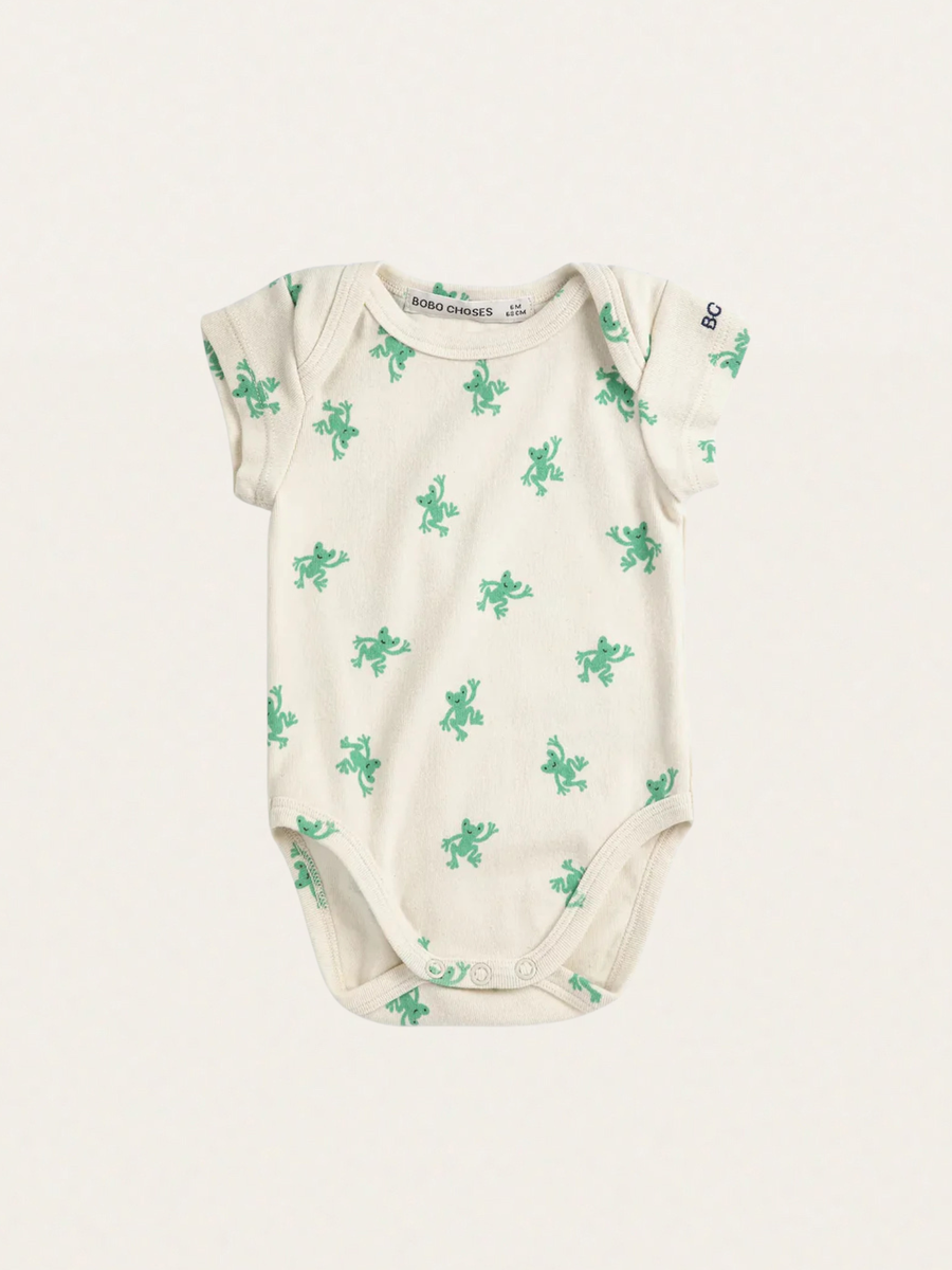 Bawełniane body z krótkim rękawem Hopping Frog all over