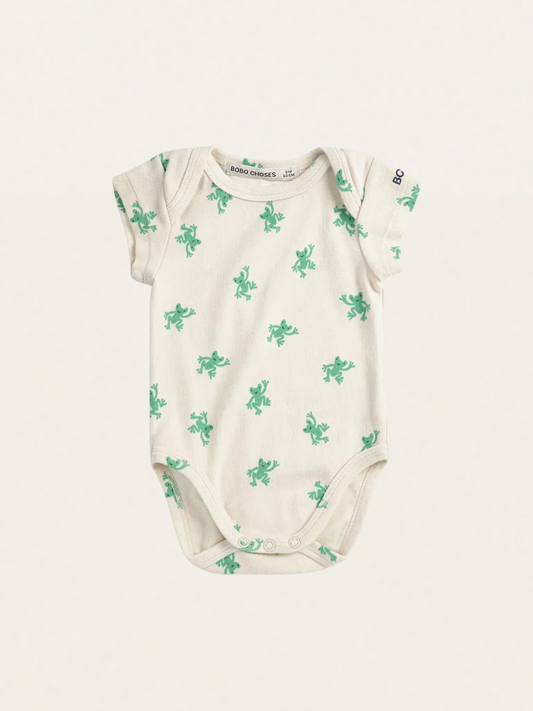 Bawełniane body z krótkim rękawem Hopping Frog all over
