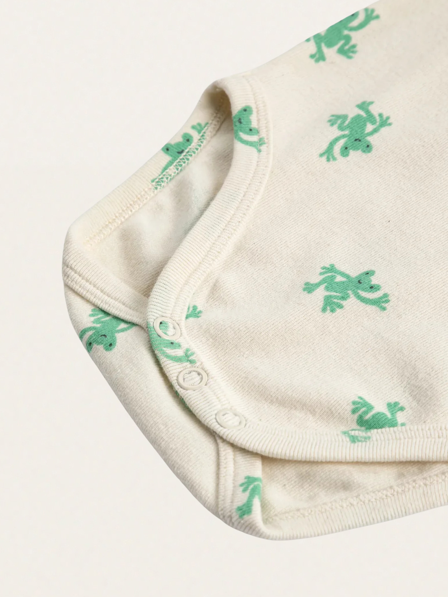 Bawełniane body z krótkim rękawem Hopping Frog all over