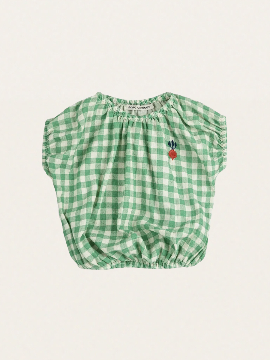 Bluzka tkana Pixel Sugar Beet Vichy