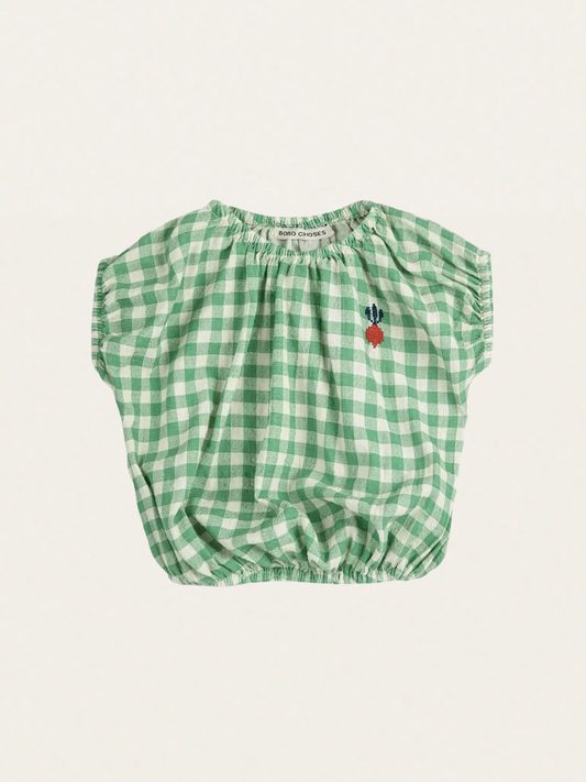 Bluzka tkana Pixel Sugar Beet Vichy