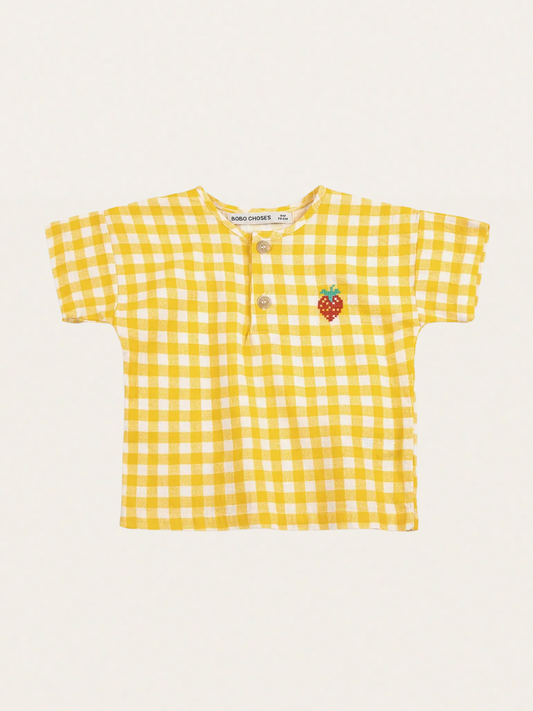 Bluzka tkana Baby Pixel Strawberry Vichy