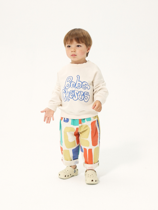 Bawełniane spodnie Baby Bobo Choses Color all over