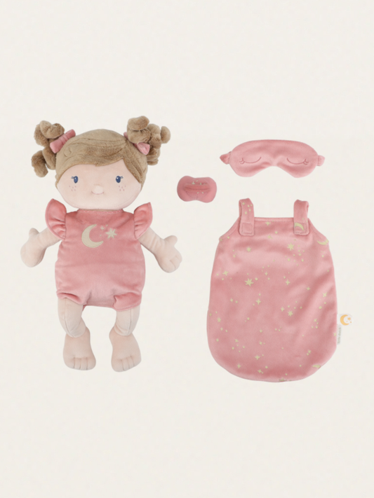 Miękka lalka w śpiworku Rosa 40 cm