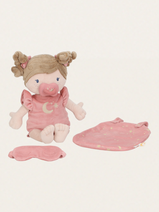 Miękka lalka w śpiworku Rosa 40 cm