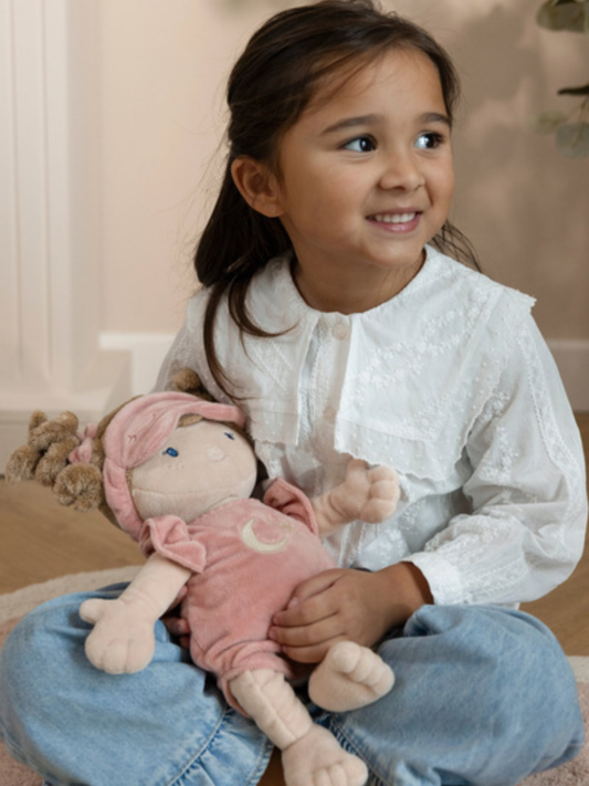 Miękka lalka w śpiworku Rosa 40 cm