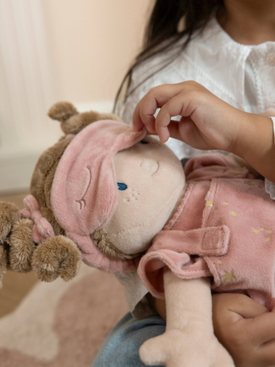 Miękka lalka w śpiworku Rosa 40 cm