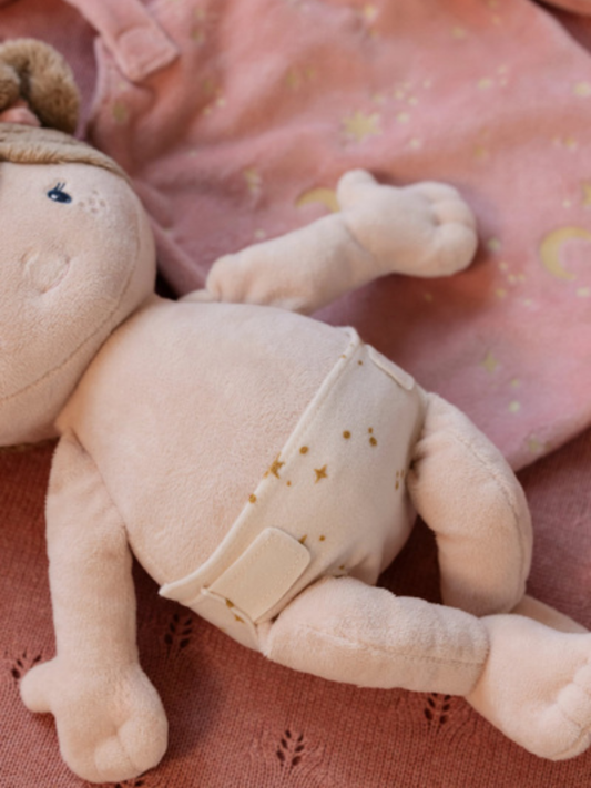 Miękka lalka w śpiworku Rosa 40 cm