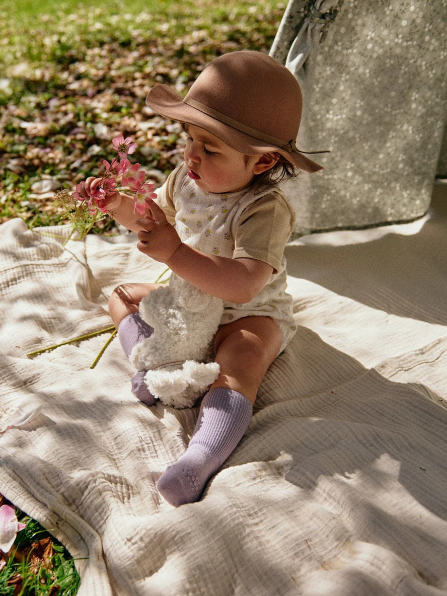 Antypoślizgowe skarpetki bambusowe Lavender Grey