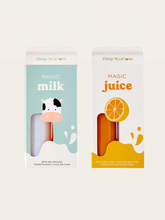 Magiczne butelki dla lali z mleczkiem i soczkiem