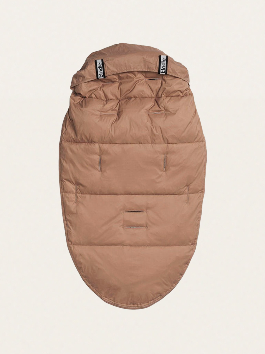Weicher, terrakottafarbener Schlafsack mit Entendaunenfüllung für Kinderwagen