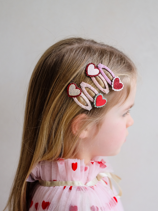 Spinki do włosów 4 szt. Scalloped heart