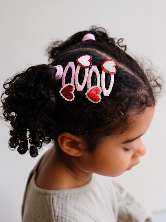 Spinki do włosów 4 szt. Scalloped heart