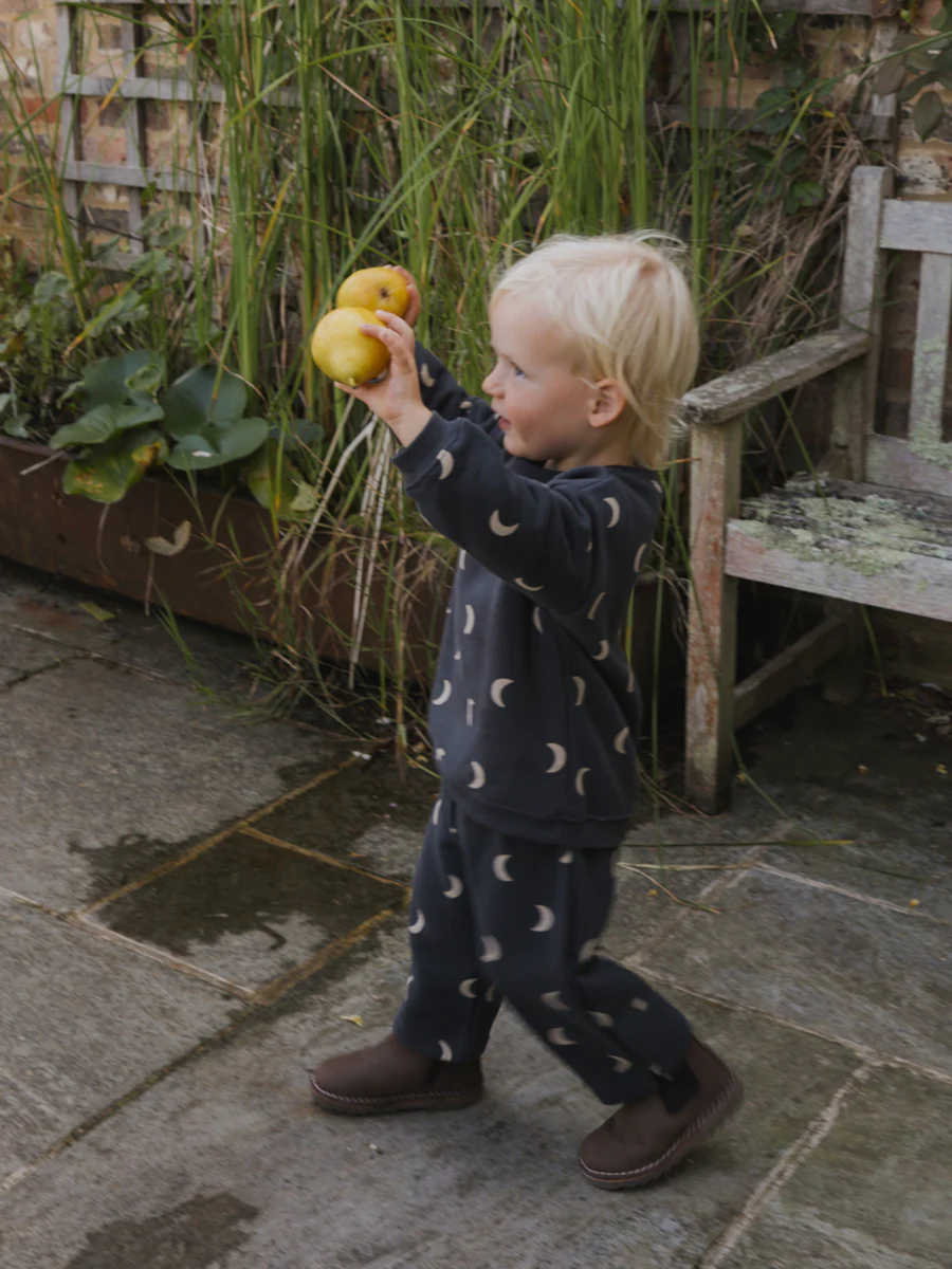 Spodnie dresowe z bawełny organicznej Charcoal Midnight