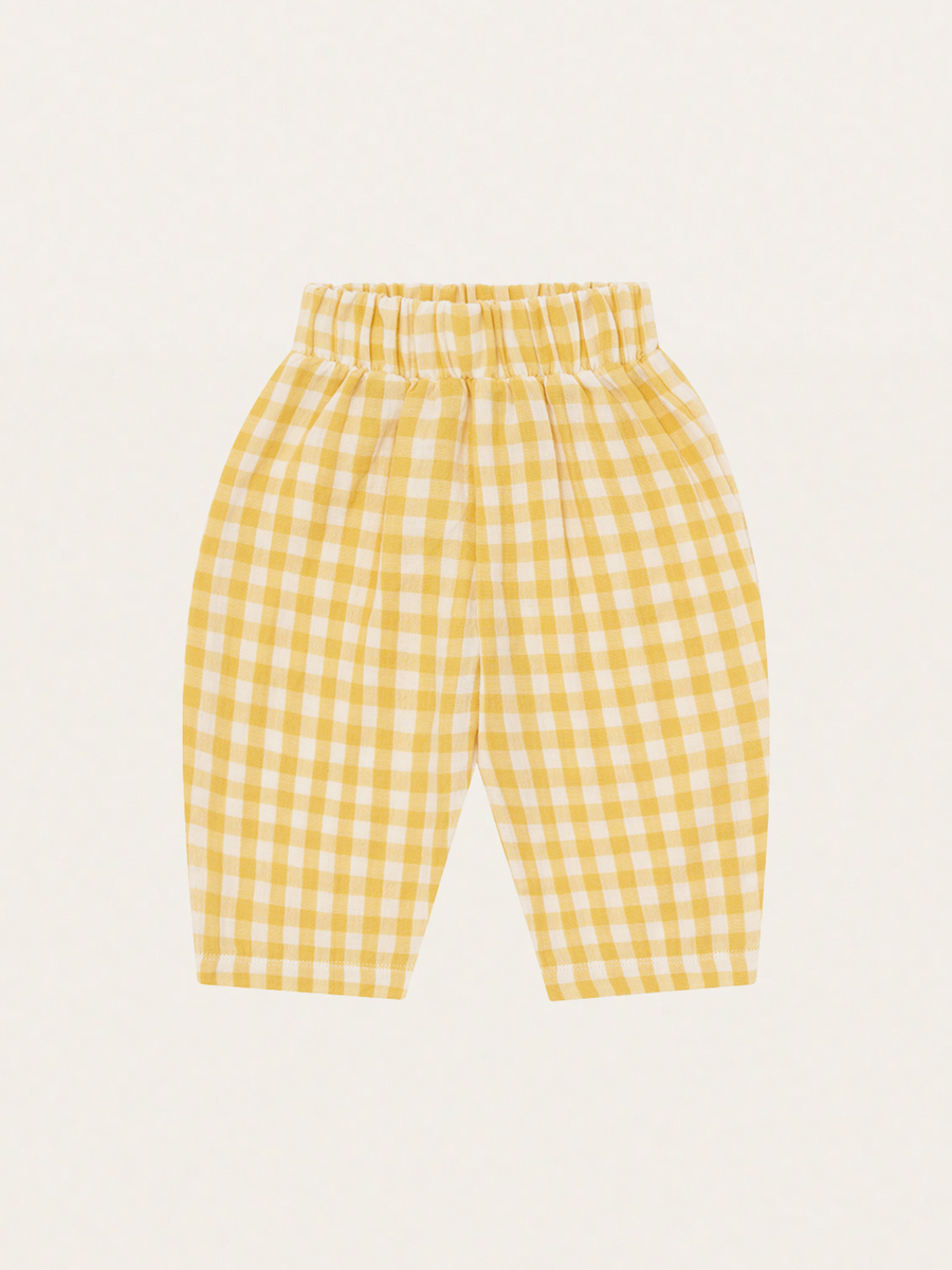Muślinowe spodnie Honeycomb Gingham Fisherman