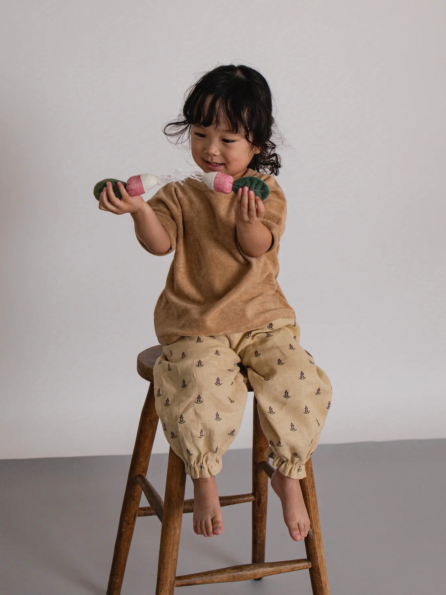 Lniane spodnie Lavender Bloom Gardener Pants