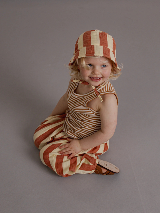 Muślinowy kapelusz Tomato Stripes