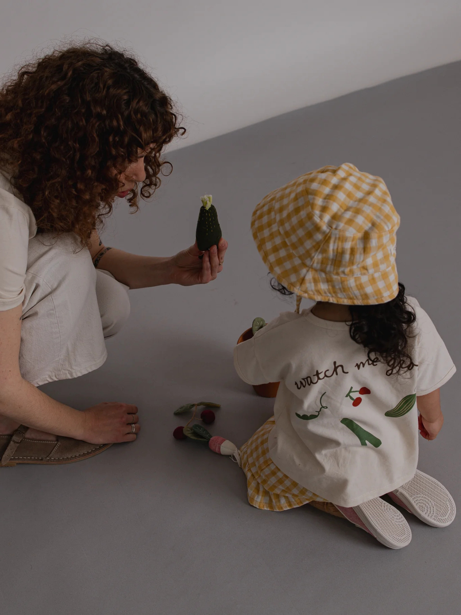 Muślinowy kapelusz Honeycomb Gingham