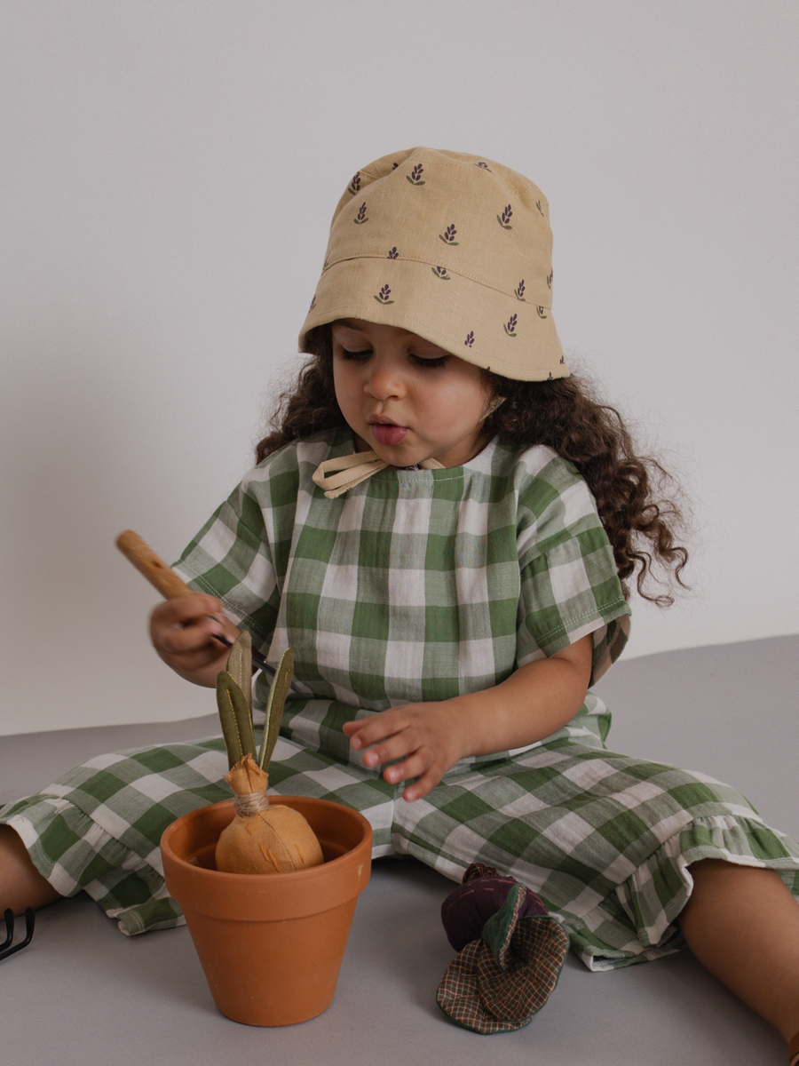 Lniany kapelusz Lavender Bloom