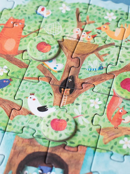 Puzzle kieszonkowe z grą obserwacyjną Jabłonka