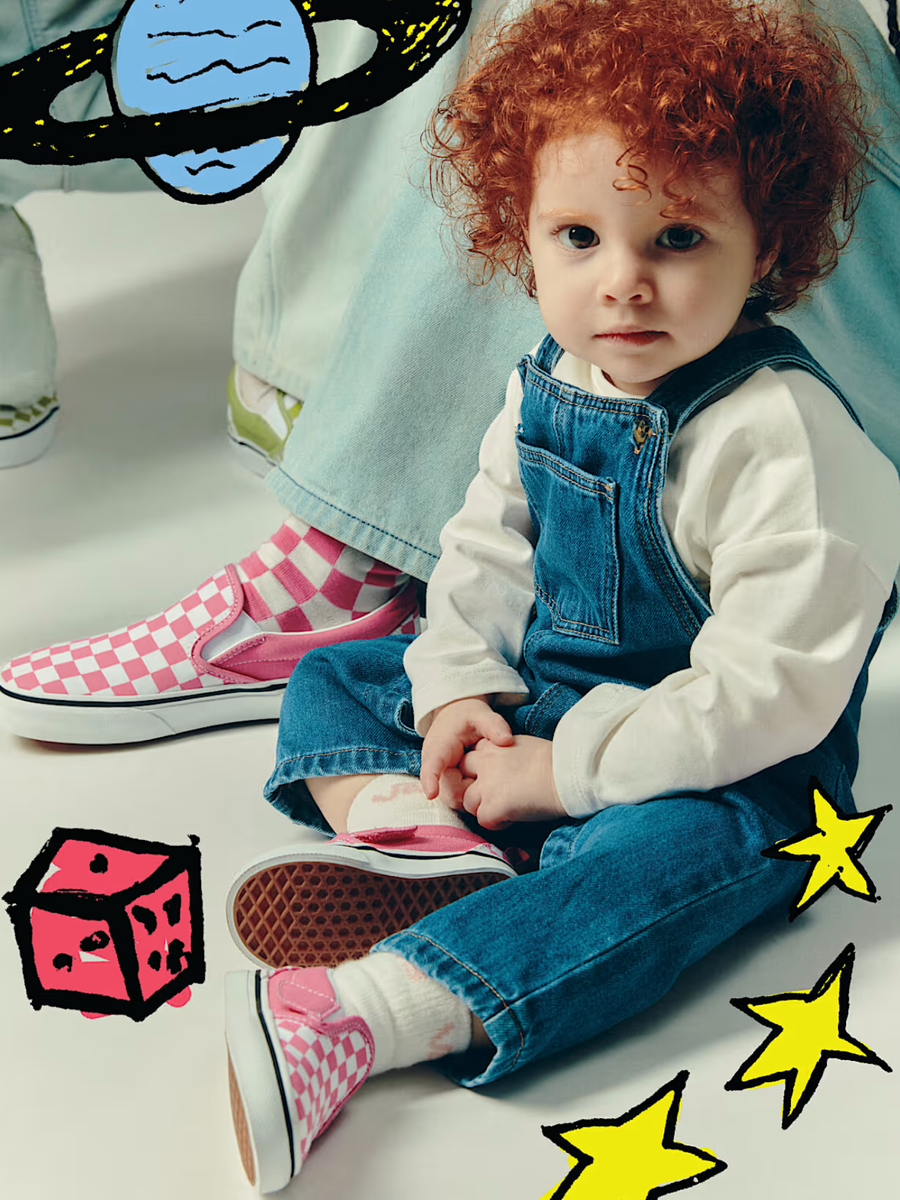 Tenisówki wsuwane Slip-On V Checkerboard Pink