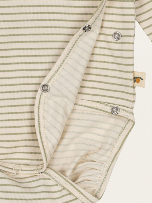 Bawełniane body kopertowe z certyfikatem GOTS Tea Stripe