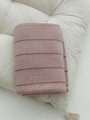 Kocyk z wełny merino Lines - premium collection Powder Pink