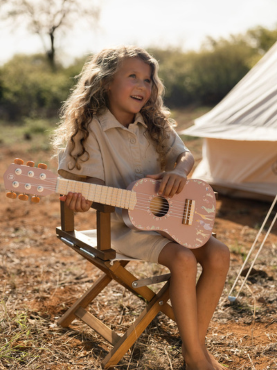 Drewniana gitara Safari Friends Pink