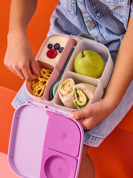 Zestaw mini lunchbox + butelka tritanowa ze słomką 450 ml Sugar Plum