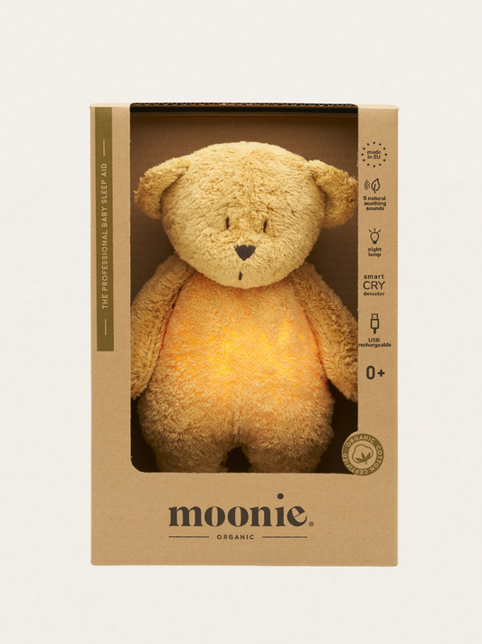 Szumiący miś Moonie Organic 2.0 z lampką nocną