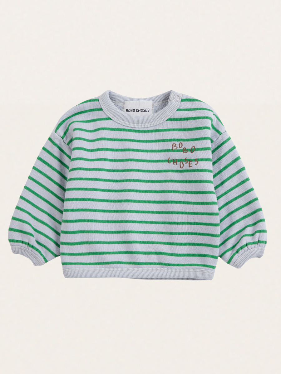 Bawełniana bluza Baby Bobo Choses Stripes Green