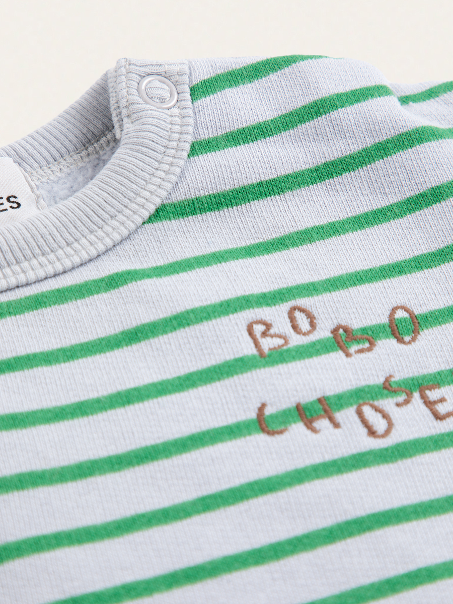 Bawełniana bluza Baby Bobo Choses Stripes Green