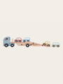 Wooden trailer with cars