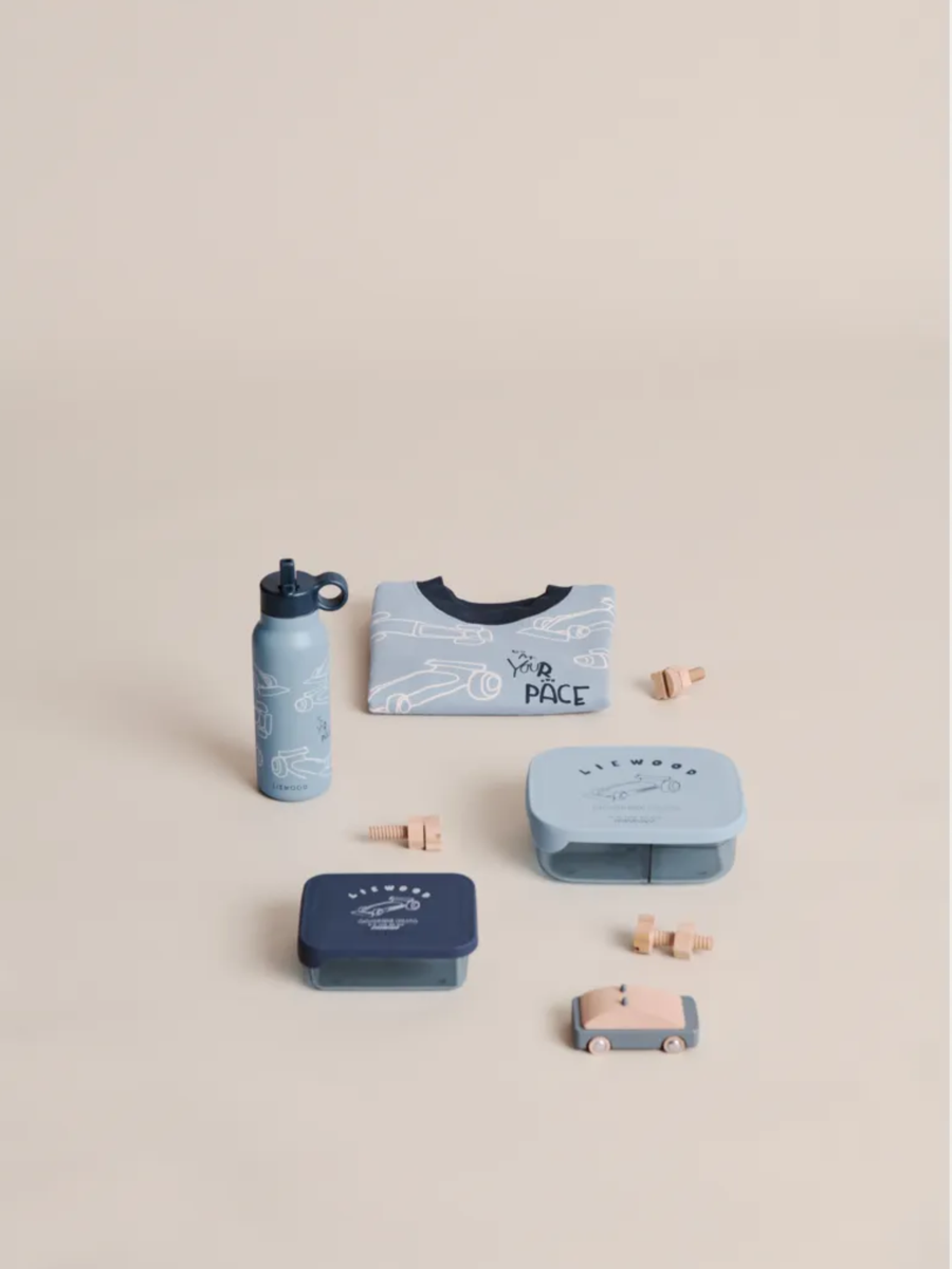 Tritanowy lunchbox Arthur Race cars / Beach blue