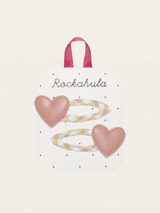 Spinki do włosów 2 szt. Gingham Heart Clips