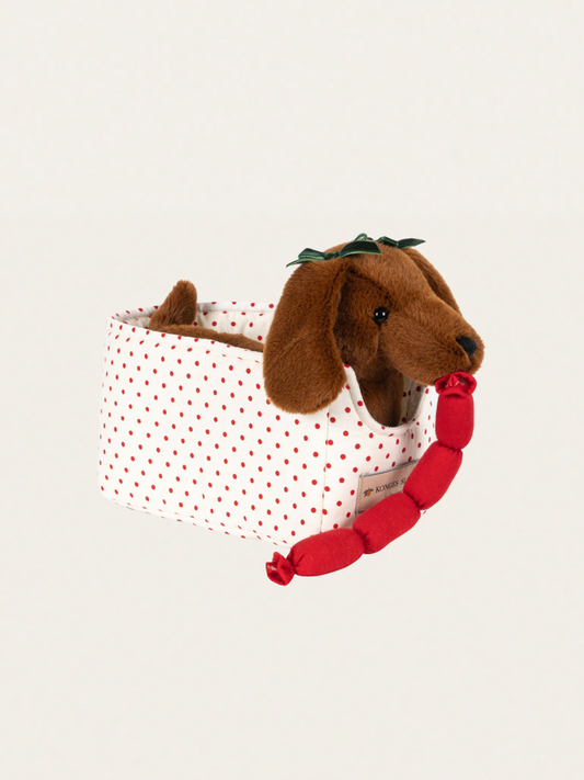 Pluszowy jamnik w legowisku Chorizo Dog